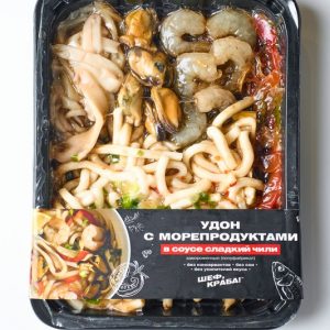 Удон с морепродуктами в соусе сладкий чили — изображение 1