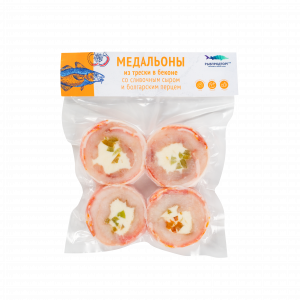 Медальоны из трески в беконе со сливочным сыром и болгарским перцем — изображение 1